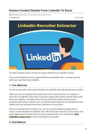 extract contact details from linkedin to excel