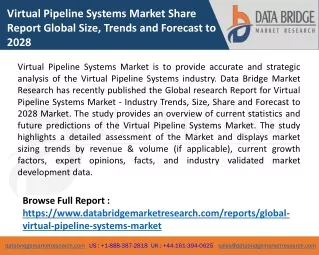 Virtual Pipeline Systems Market Share Report Global Size, Trends and Forecast to 2028