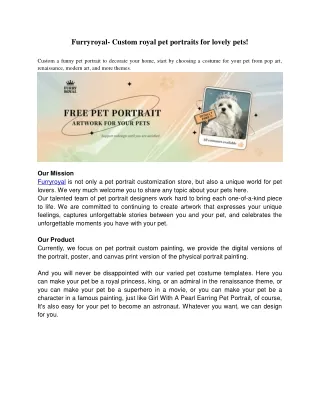 Furryroyal- Custom royal pet portraits for lovely pets