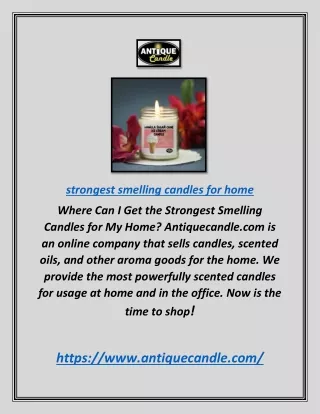 Strongest Smelling Candles for Home | Antiquecandle.com
