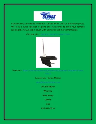 claussmarine com offers complete yamaha lower