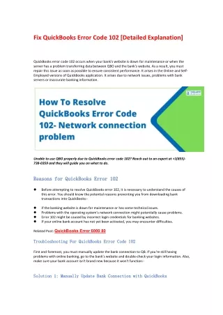 fix quickbooks error code 102 detailed explanation