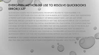 evergreen method to use to resolve quickbooks error 1327