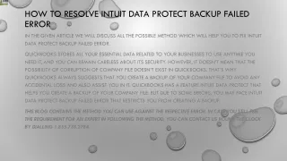 how to resolve intuit data protect backup failed error