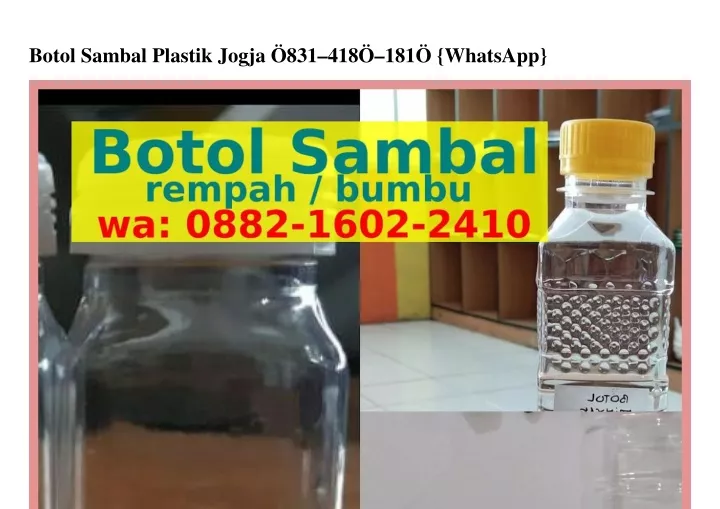 botol sambal plastik jogja 831 418 181 whatsapp