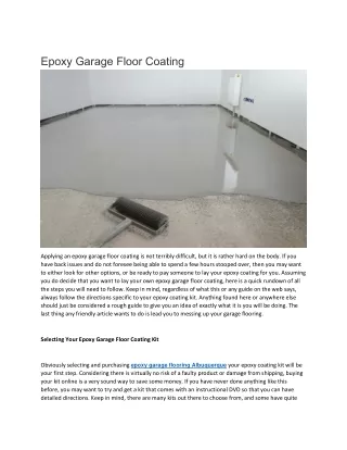 epoxy garage flooring Albuquerque
