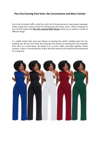 plus size evening pant suits get convenience