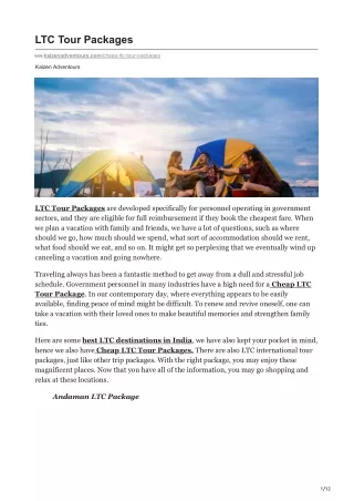 ltc tour packages