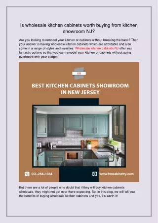 Is wholesale kitchen cabinets worth buying from kitchen showroom NJ