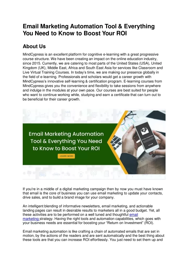 email marketing automation tool everything