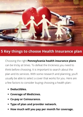 5 Key things to choose Health Insurance plan