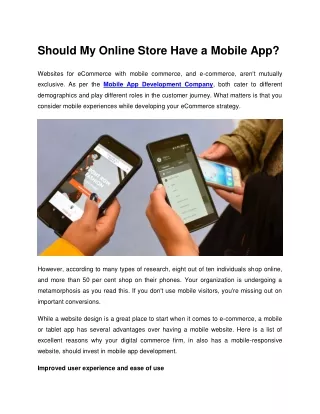 Should my online store have a mobile app