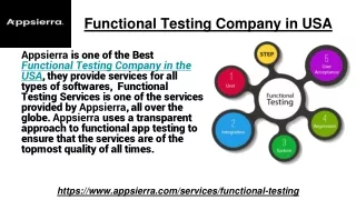 functional testing company in usa