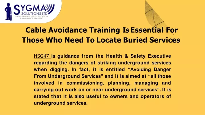 cable avoidance training is essential for those who need to locate buried services