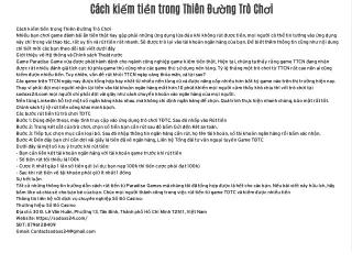 Cách kiếm tiền trong Thiên Đường Trò Chơi