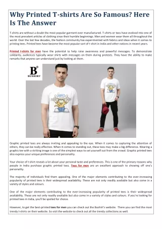 why printed t shirts are so famous here