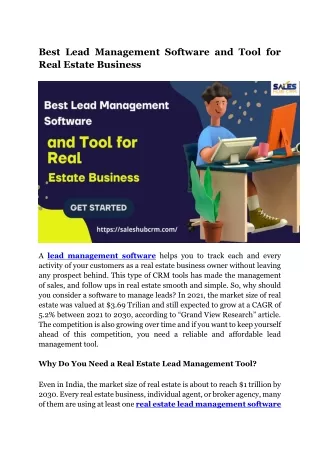 Best Lead Management Software and Tool for Real State Business