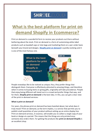 what is the best platform for print on demand