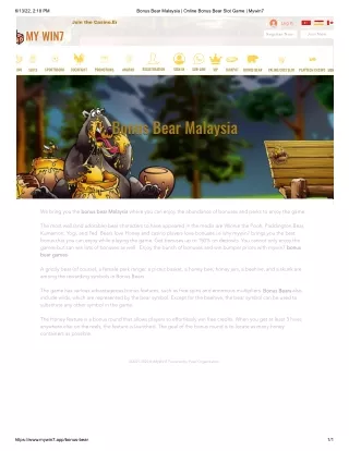Earn Cash with Top Bonus Bear Malaysia - Mywin7