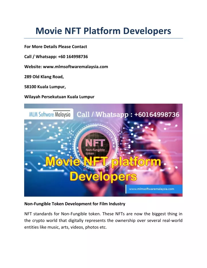 movie nft platform developers