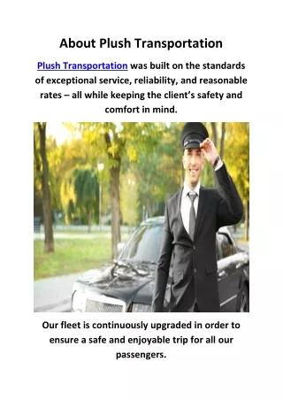 Plush Transportation in Costa Mesa, CA