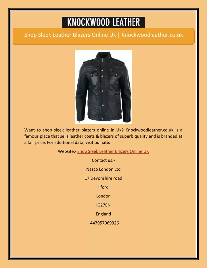 shop sleek leather blazers online