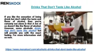 drinks that don t taste like alcohol