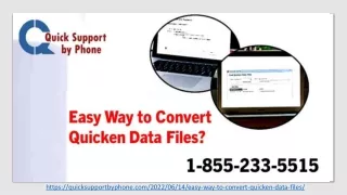 Quicken expert 1-855-233-5515, to convert Quicken data files
