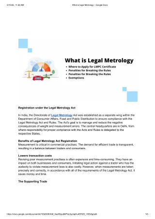 What is Legal Metrology and Leal Metrology Certificate?
