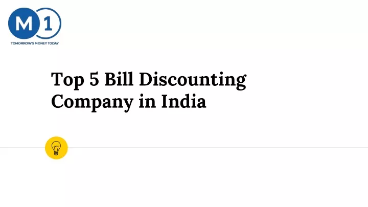 top 5 bill discounting company in india