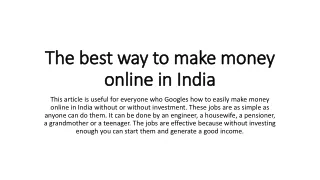 The best way to make money online in