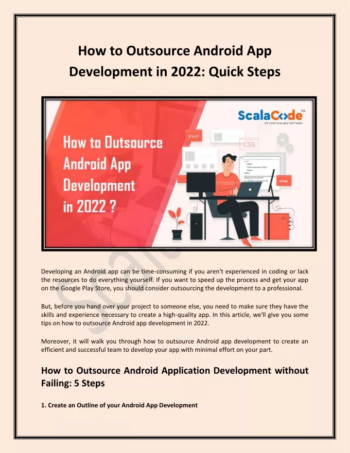 how to outsource android app development in 2022