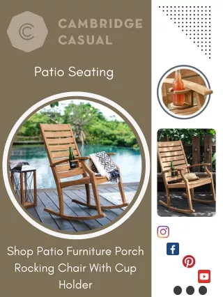 Shop Patio Furniture Porch Rocking Chair With Cup Holder