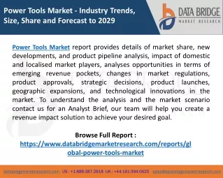 power tools market industry trends size share