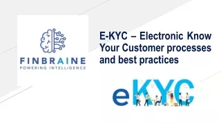 e kyc electronic know your customer processes and best practices