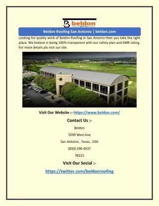 Beldon Roofing San Antonio | beldon.com