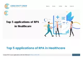 Top 5 applications of RPA in Healthcare