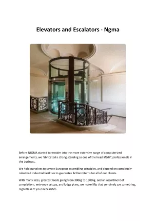 Elevators and Escalators - Ngma