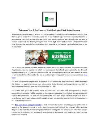 WordPress Website Designer Namibia - Systems Supplies