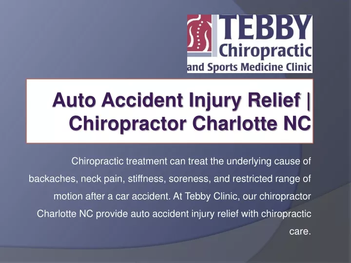 auto accident injury relief chiropractor charlotte nc