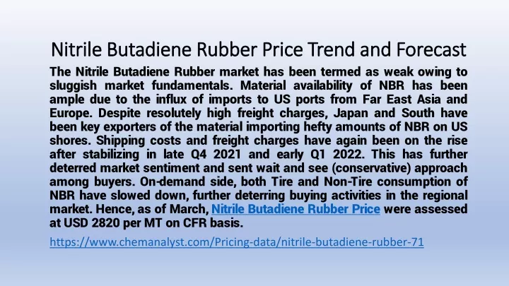 nitrile butadiene rubber price trend and forecast