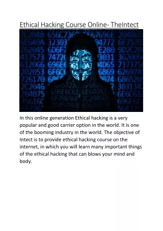 Ethical Hacking Course Online- TheIntect