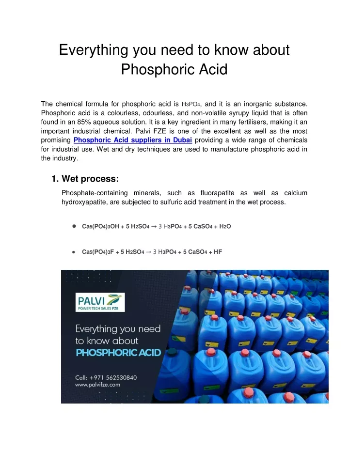 everything you need to know about phosphoric acid