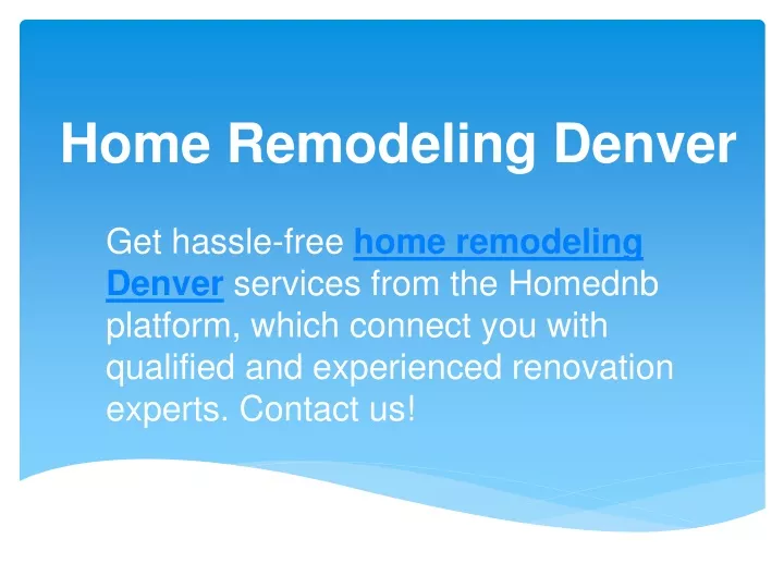 home remodeling denver