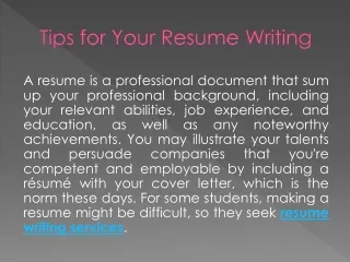 tips for your resume writing