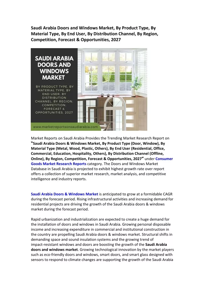saudi arabia doors and windows market by product