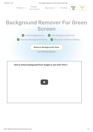 Free Background Remover Tool For Green Screen Image