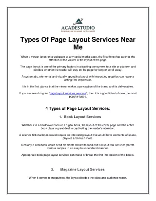 Types Of Page Layout Services Near  Me