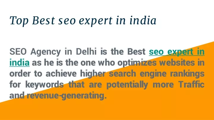 top best seo expert in india