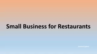 Small Business for Restaurants